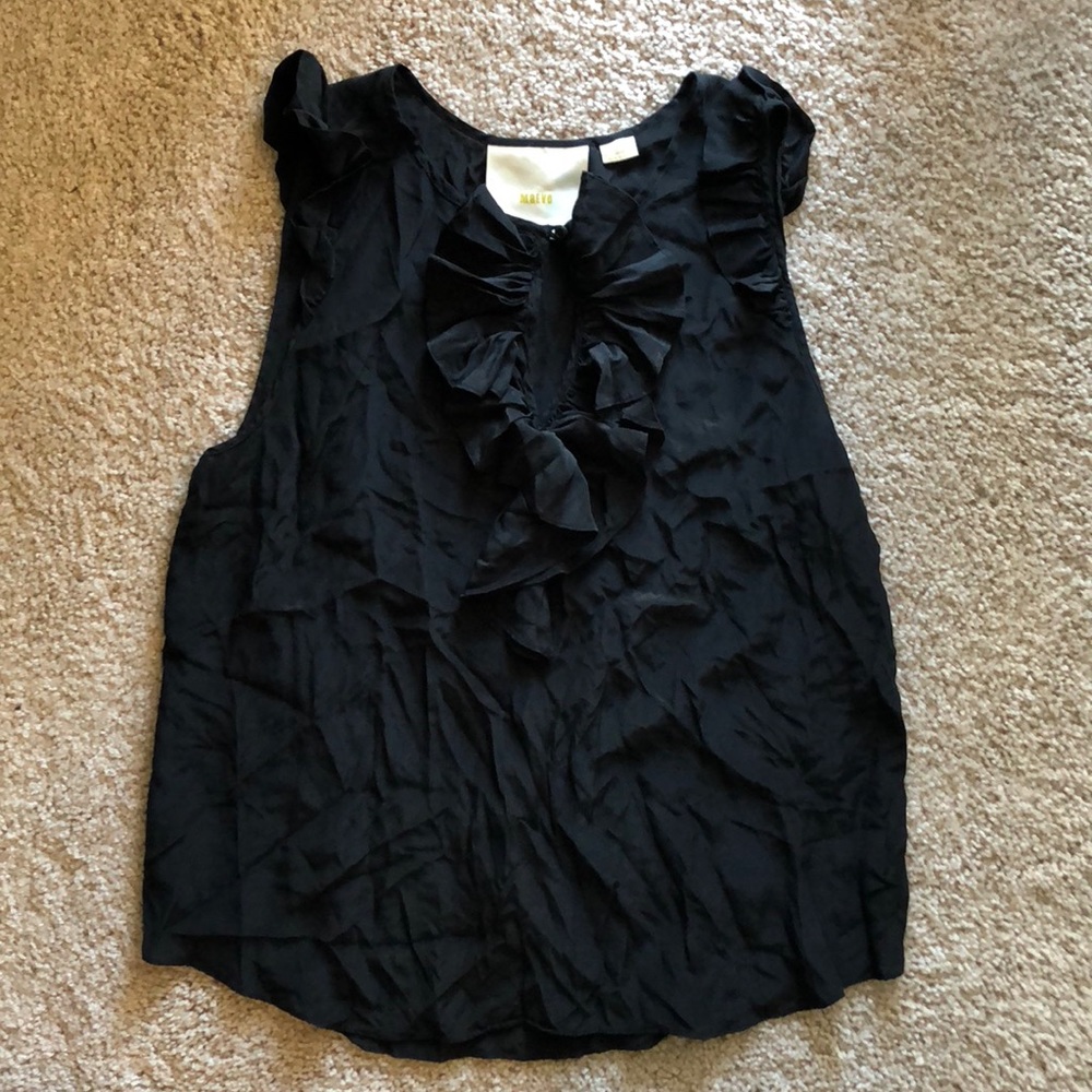 Silk Ruffle front Anthropologie top